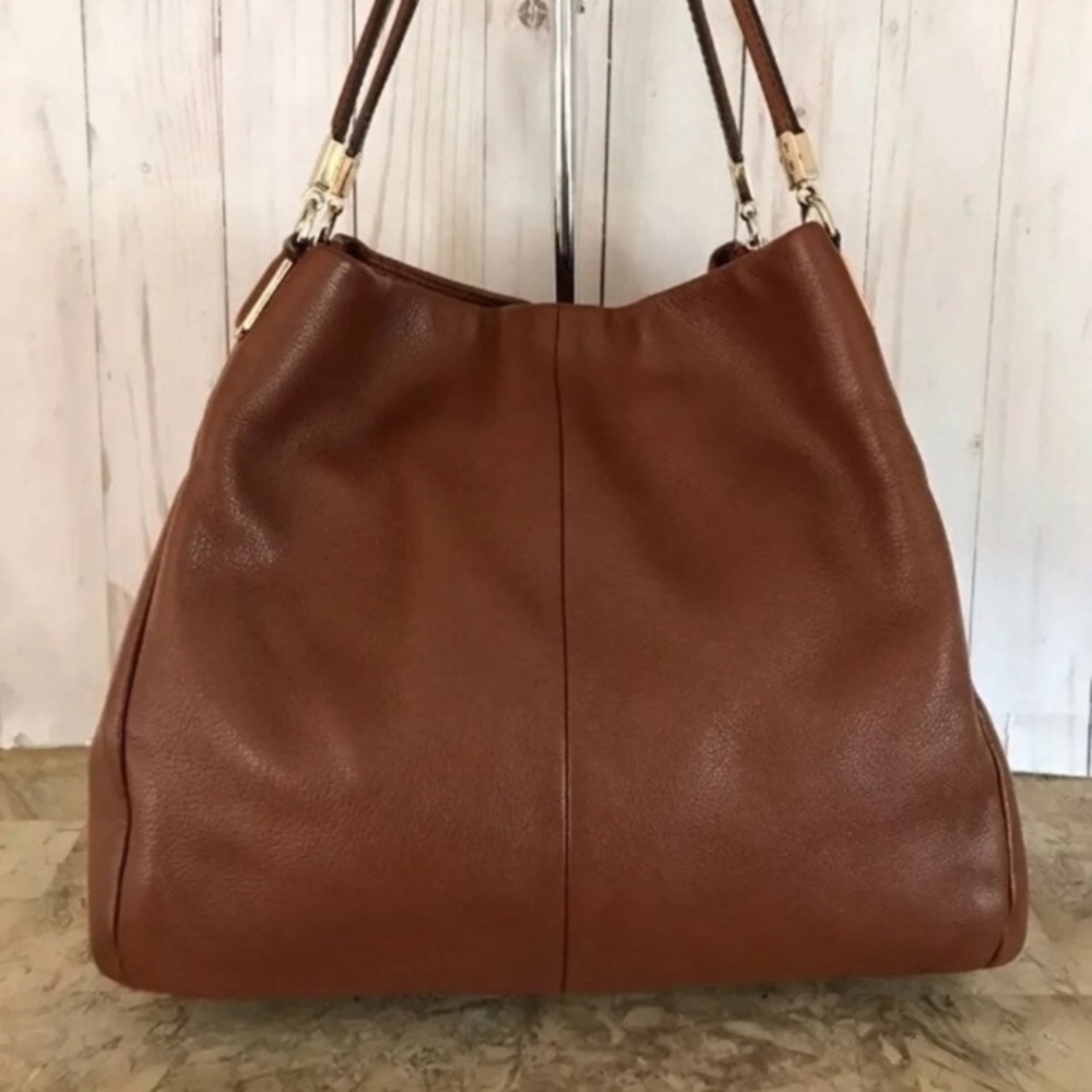 🌻🌻🌻COACH PHOEBE LEATHER BROWN SHOULDER BAG - Picture 2 of 7